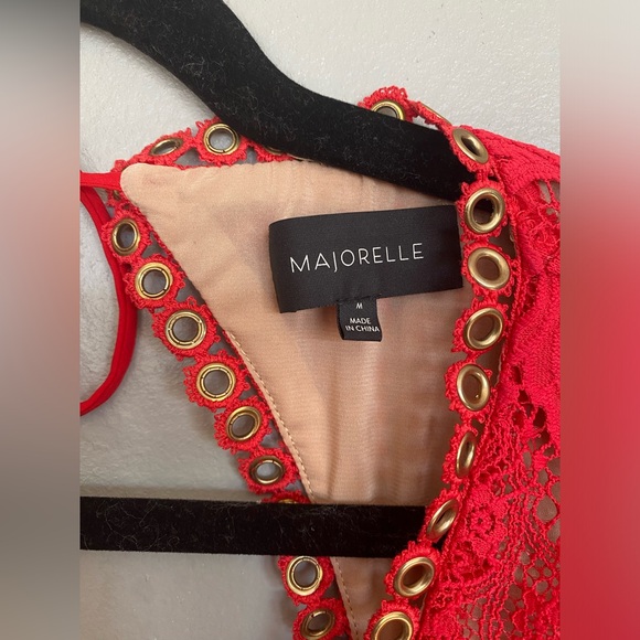 Majorelle Scarlet Red Lace Dress Size M - Picture 6 of 12